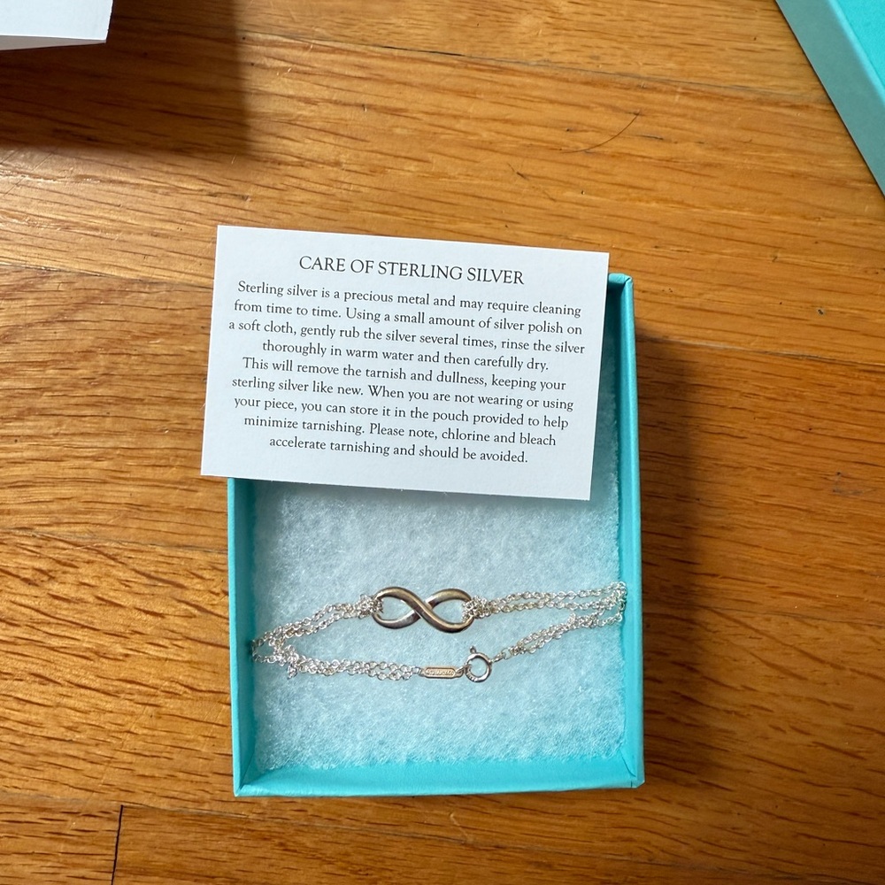 Elegant Sterling Silver Tiffany Infinity Bracelet